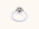 Fancy Deep Yellowish Orange Cushion Diamond Halo Ring in 18K White Gold