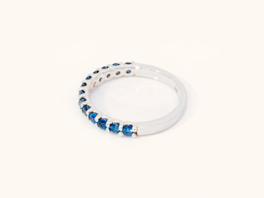 Natural Blue Sapphire Shared-Prong Wedding Band