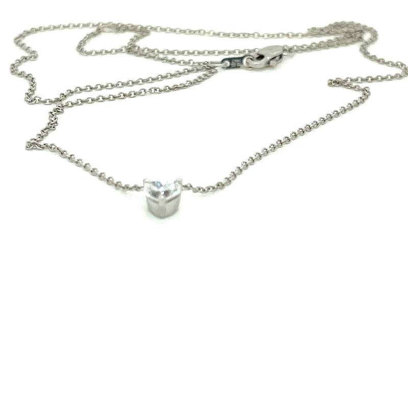 White Gold Heart Shape Diamond Solitaire Pendant - FlawlessCarat
