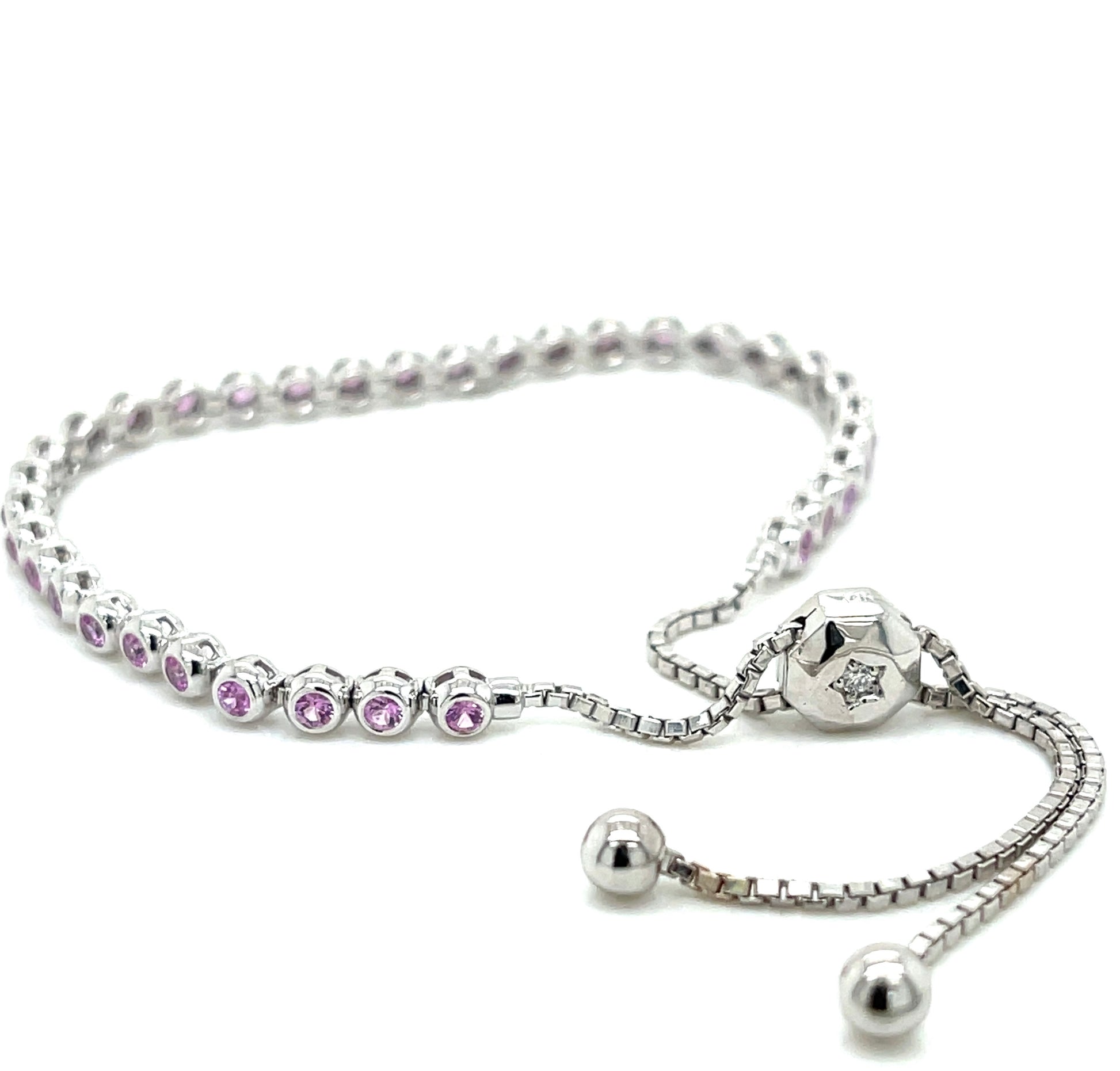 Pink Sapphire Bezel Bracelet - FlawlessCarat