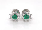18kt.Gold Emerald and Diamond Earrings - FlawlessCarat