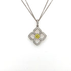 GIA Yellow Cushion Cut Diamond  Pendant in 18K White Gold - FlawlessCarat