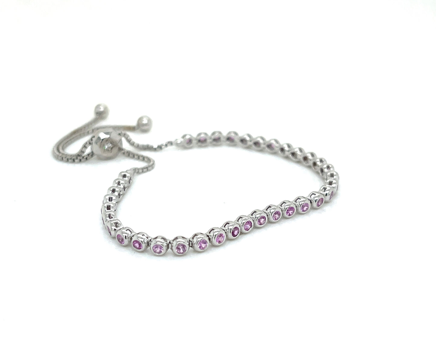 Pink Sapphire Bezel Bracelet - FlawlessCarat