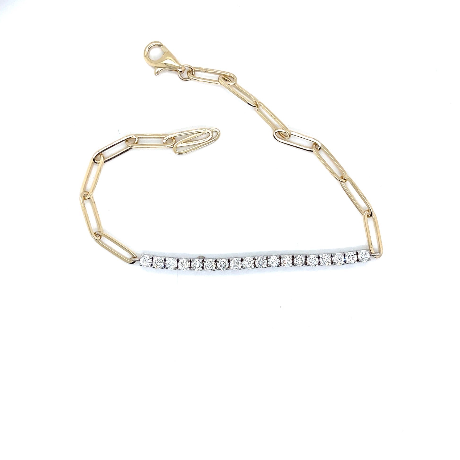 Paperclip and Diamond Link Bracelet - FlawlessCarat