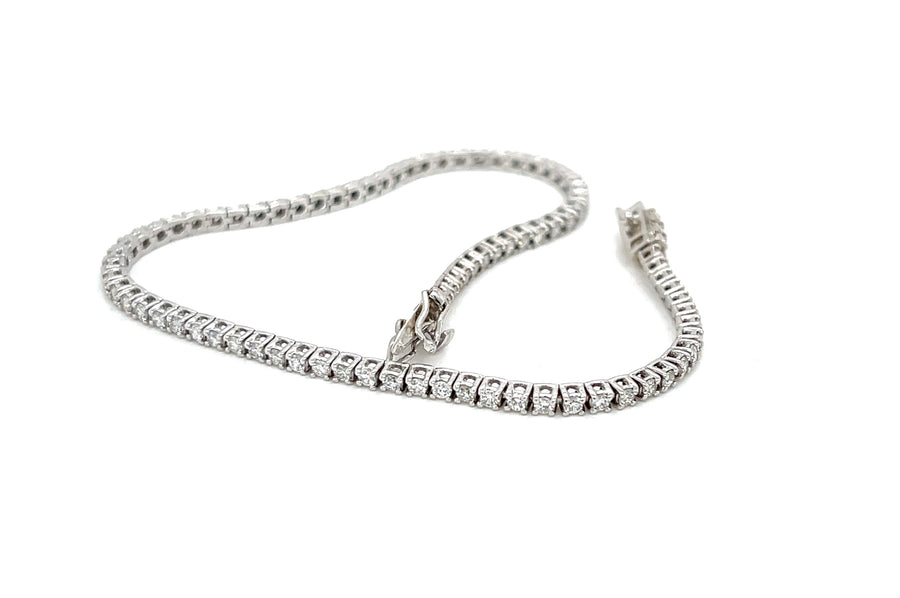 Four-Prong Diamond Tennis Bracelet in 14K White Gold