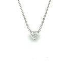 White Gold Heart Shape Diamond Solitaire Pendant - FlawlessCarat