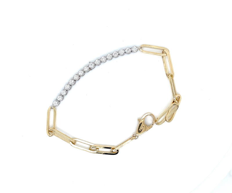 Diamond Paperclip Link Bracelet - FlawlessCarat