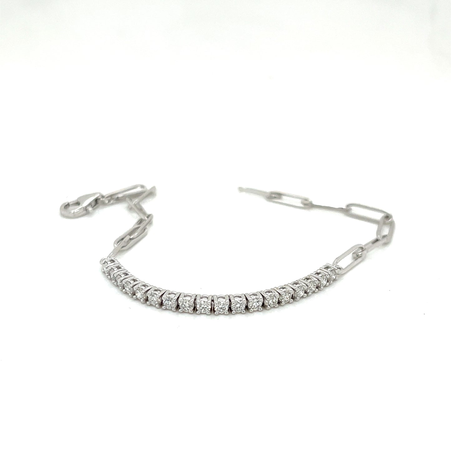 Paper Clip Diamond Bracelet - FlawlessCarat