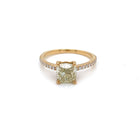 18 Karat Yellow Gold Engagement Ring with Natural Fancy Yellow Cushion Diamond - FlawlessCarat