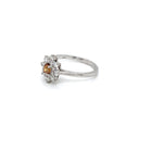 18kt. White Gold Diamond Halo Ring with Fancy Yellow Diamond Cushion Cut - FlawlessCarat