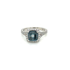 Labgrown Halo Dark Blue Diamond Ring - FlawlessCarat
