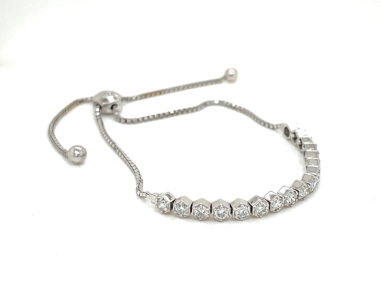 Flexible Hexagon Adjustable table Diamond Bracelet Diamond - FlawlessCarat