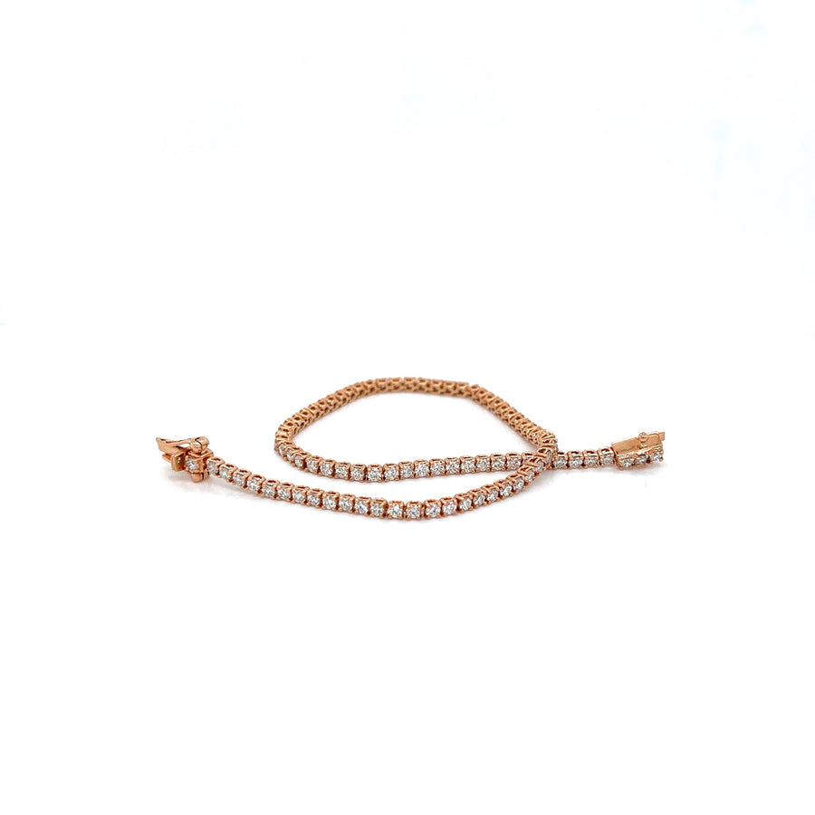2.00 Carat Diamond Tennis Bracelet in 18K Rose Gold