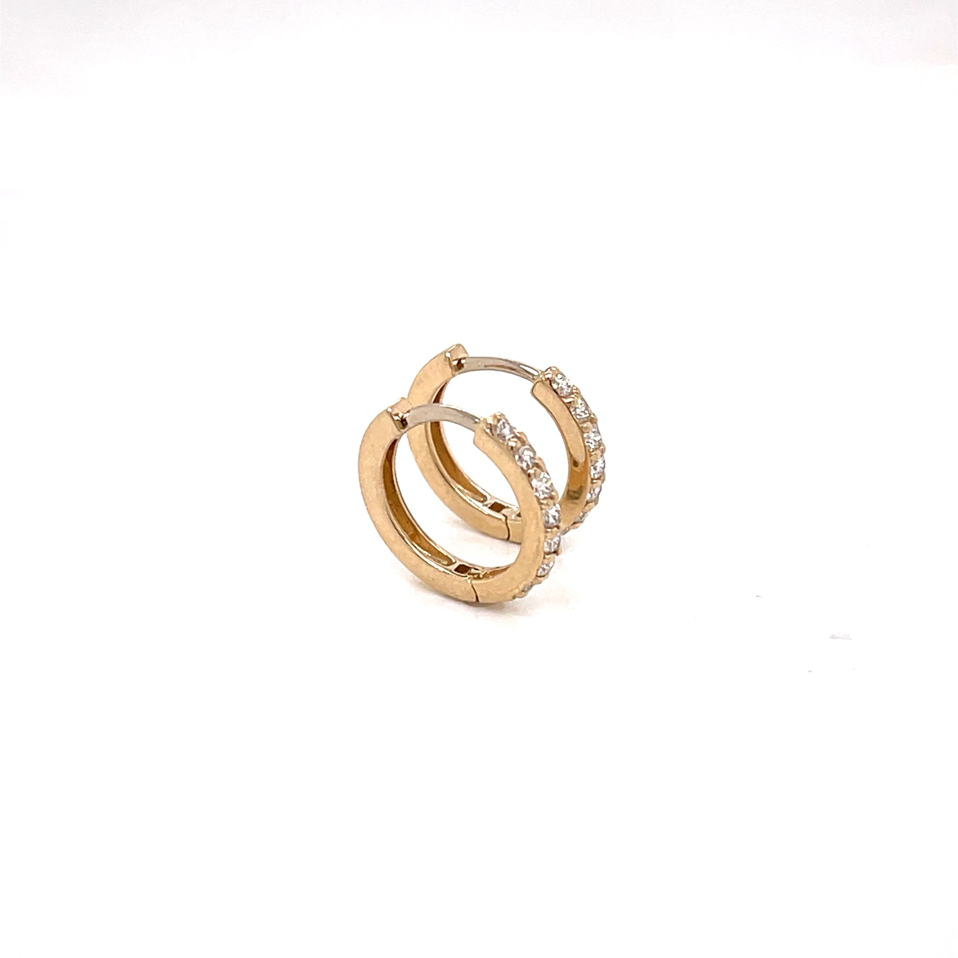 Petite Yellow Gold Diamond Hoops - FlawlessCarat