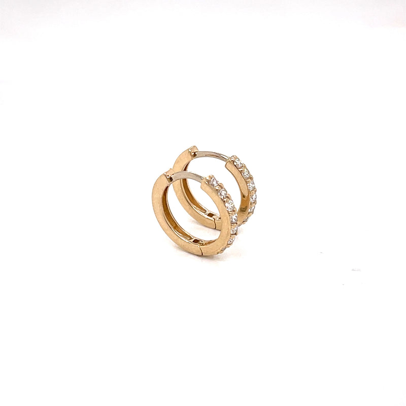 Petite Yellow Gold Diamond Hoops - FlawlessCarat