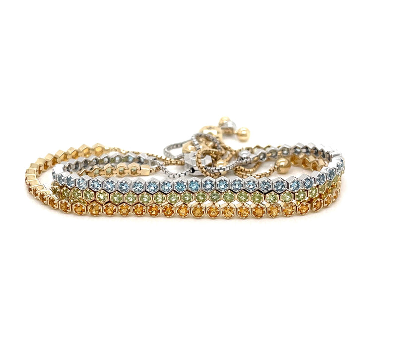 14kt. White Gold  Aquamarine Bolo Bracelet - FlawlessCarat