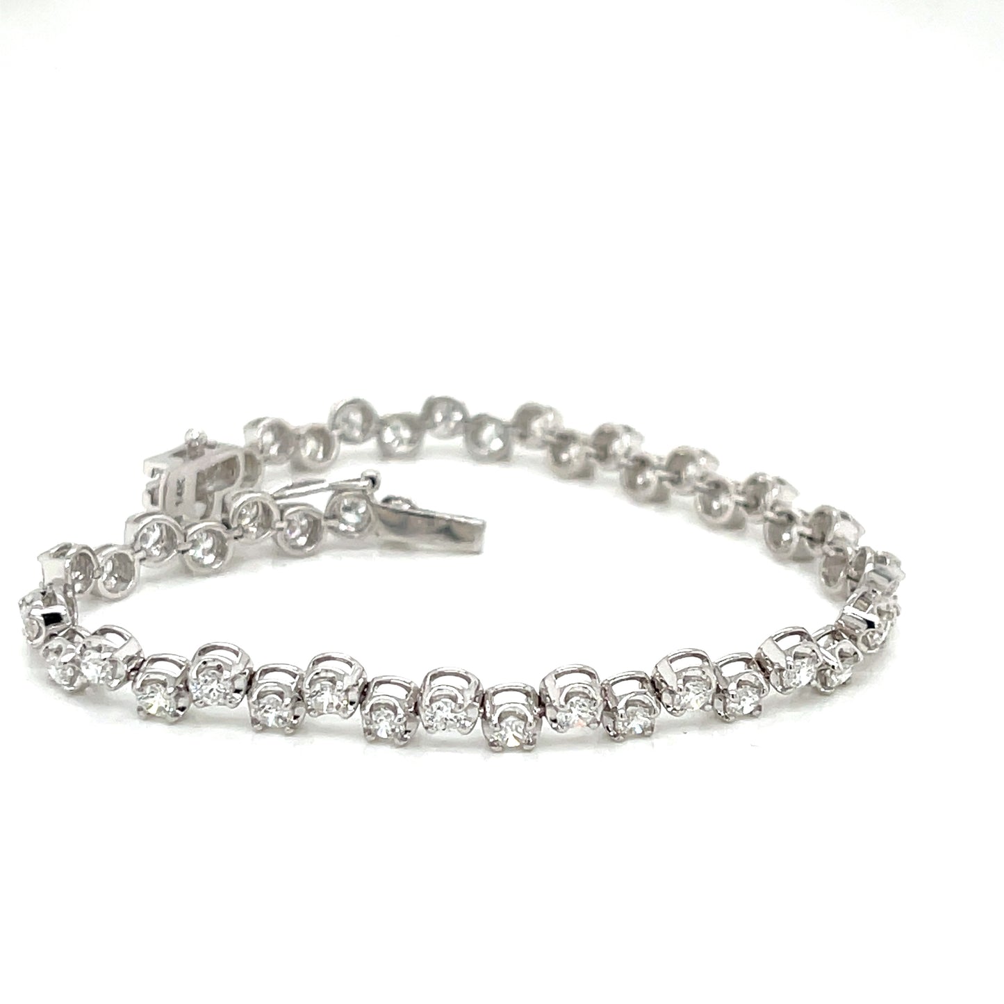 White Gold Natural Diamond Zig-Zag Bracelet - FlawlessCarat