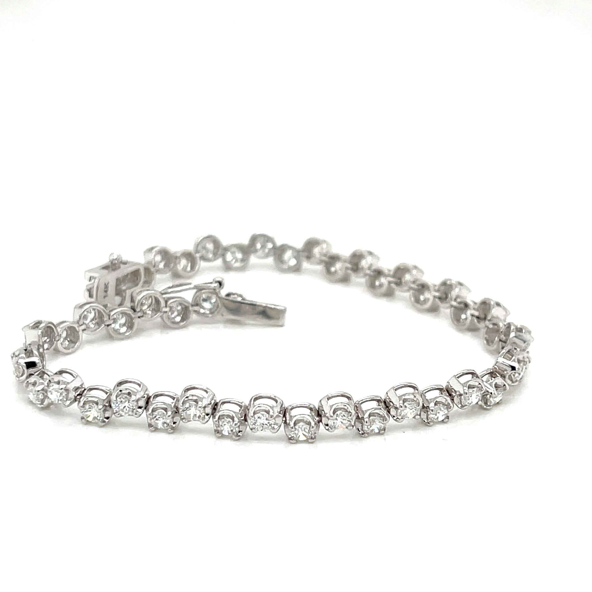 White Gold Natural Diamond Zig-Zag Bracelet