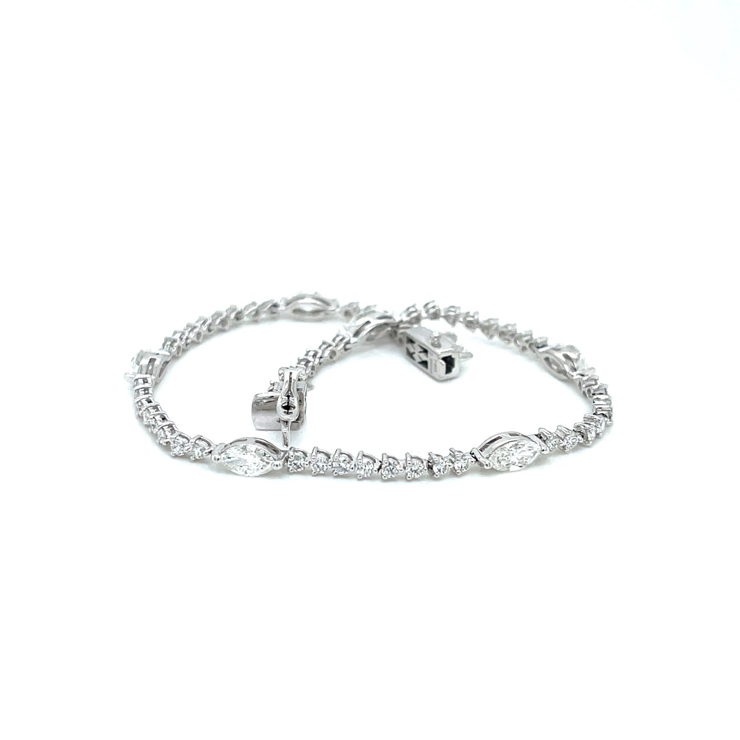 Natural Marquise & Round Diamond Statement Bracelet - FlawlessCarat