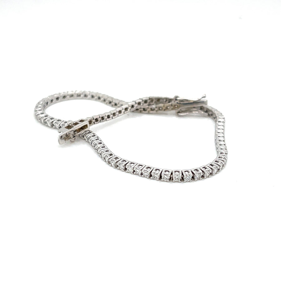 Four-Prong Diamond Tennis Bracelet in 14K White Gold