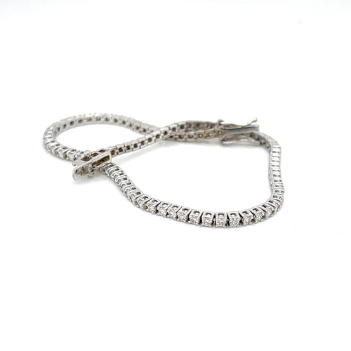 Four-Prong Diamond Tennis Bracelet in 14K White Gold