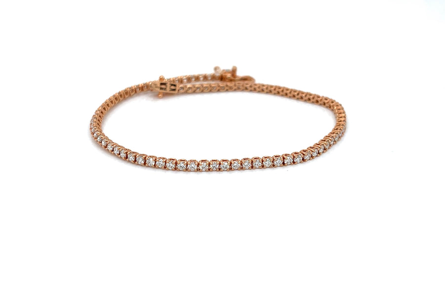 2.00 Carat Diamond Tennis Bracelet in 18K Rose Gold