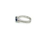 18Kt. White Gold Halo Blue Sapphire and Diamond Engagement Ring - FlawlessCarat