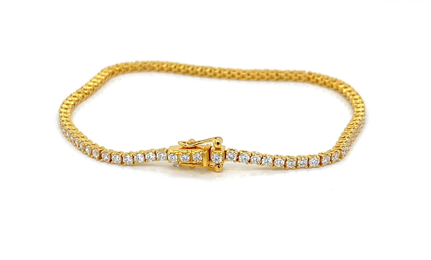 4 Prong Straight Line Tennis Bracelet - FlawlessCarat