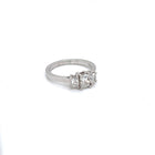 Three Stone Radiant Diamond Engagement Ring in 18 Karat White Gold, 1 Carat Total Weight - FlawlessCarat