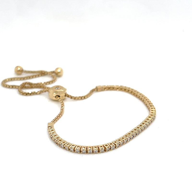 Yellow Gold Adjustable Diamond Bracelet - FlawlessCarat