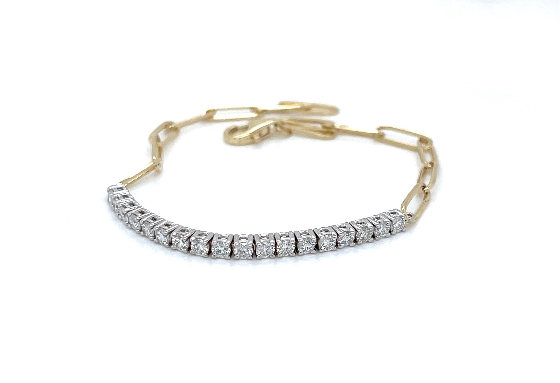 Paperclip and Diamond Link Bracelet - FlawlessCarat