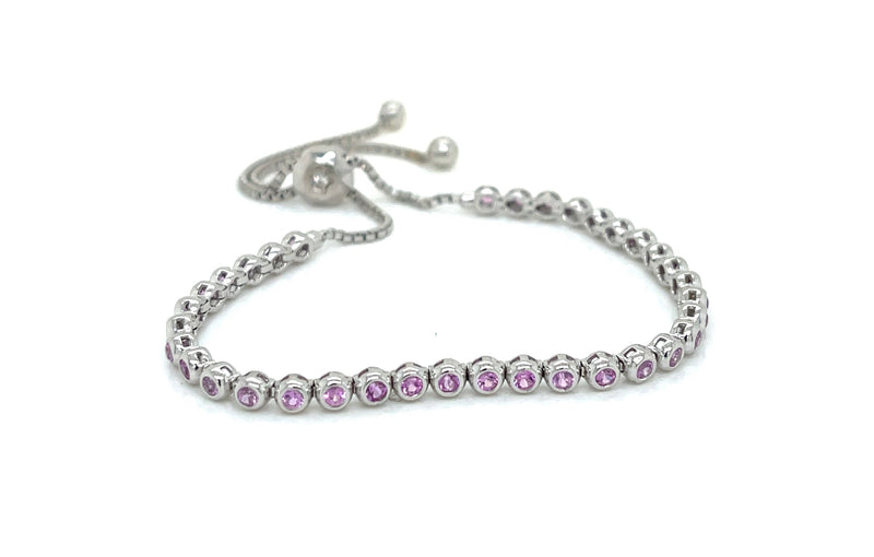 Pink Sapphire Bezel Bracelet - FlawlessCarat