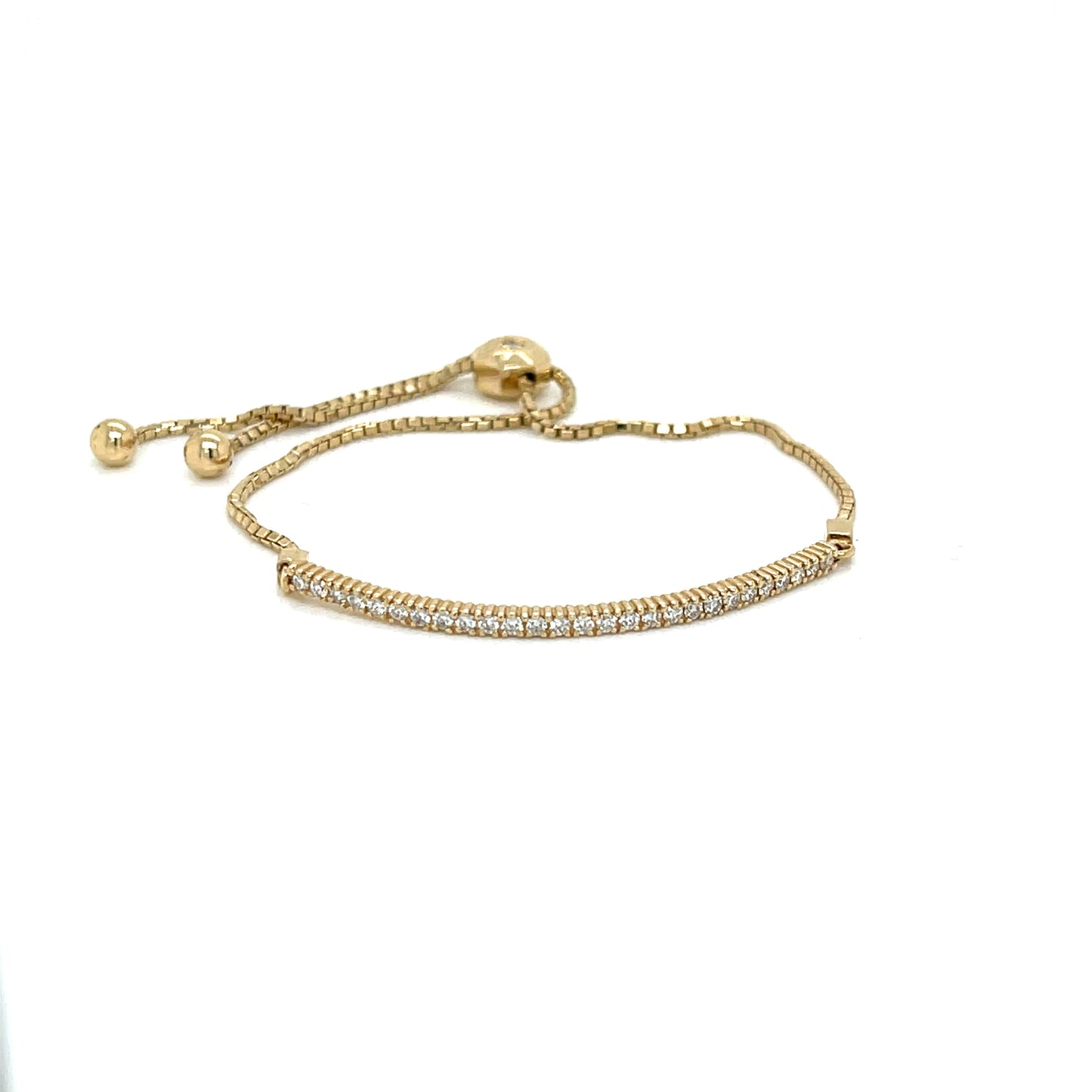 Curved Diamond Bar Bracelet with Adjustable Bolo - FlawlessCarat