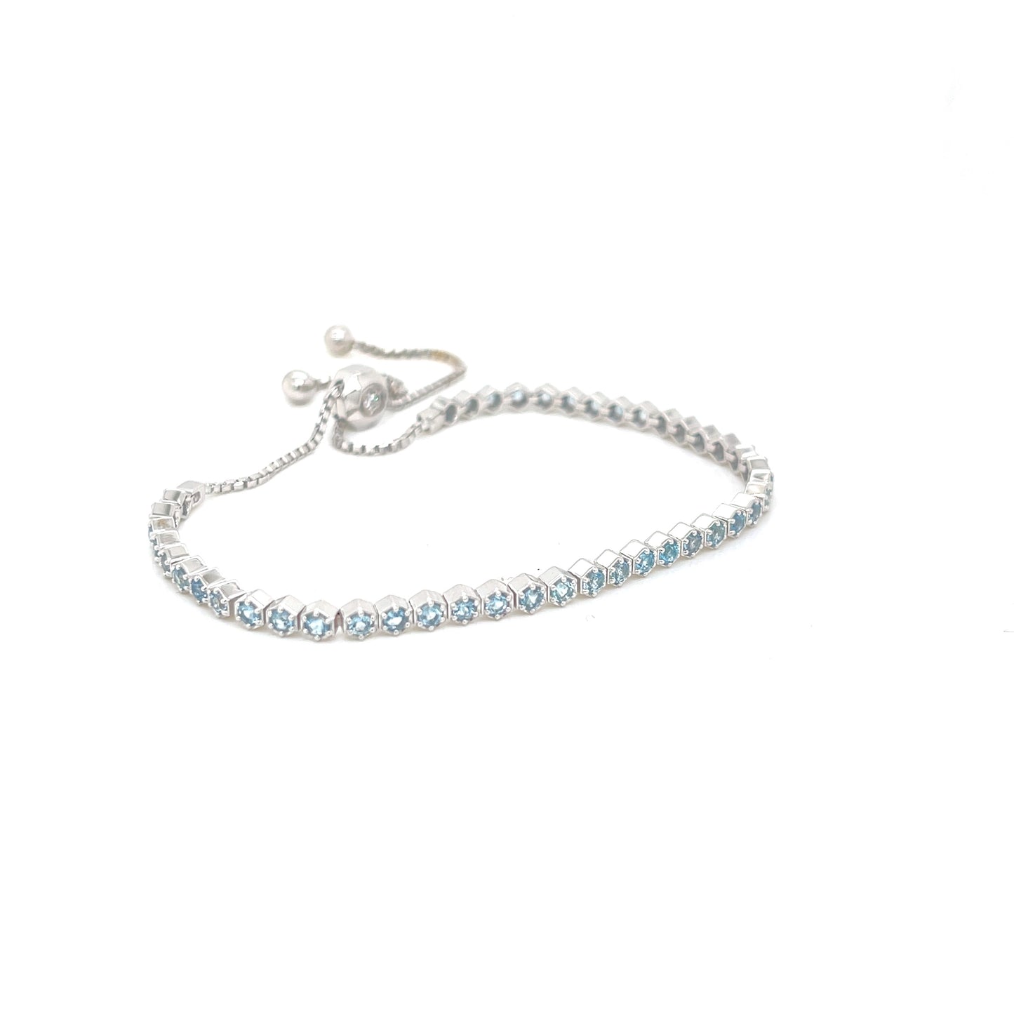 14kt. White Gold  Aquamarine Bolo Bracelet - FlawlessCarat