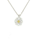 18kt. White Diamond  Halo Pendant with Natural Canary Yellow - FlawlessCarat