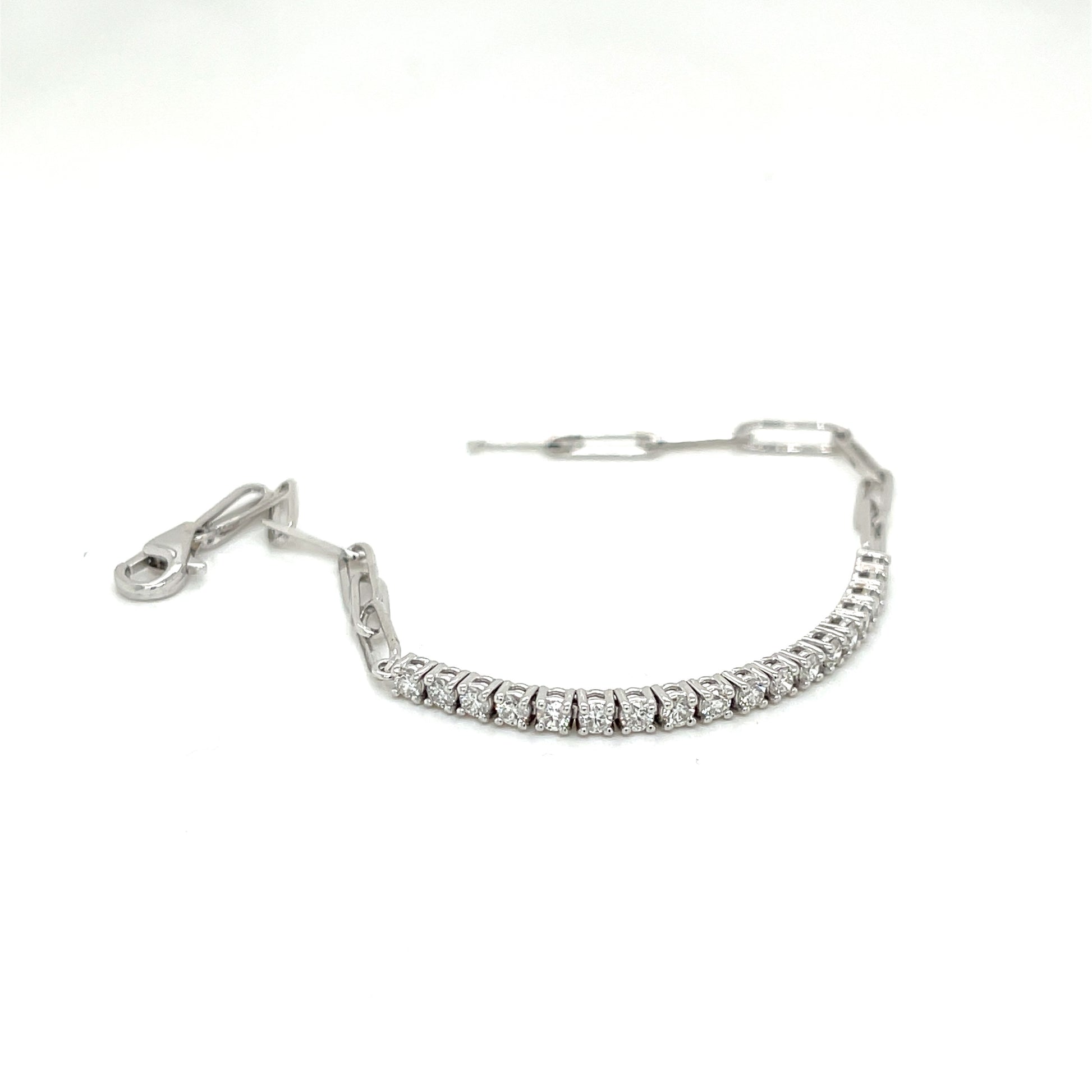 Paper Clip Diamond Bracelet - FlawlessCarat