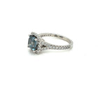 Labgrown Halo Dark Blue Diamond Ring - FlawlessCarat