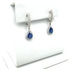 18 kt. Gold Blue Sapphire and Diamond Halo Earrings - FlawlessCarat