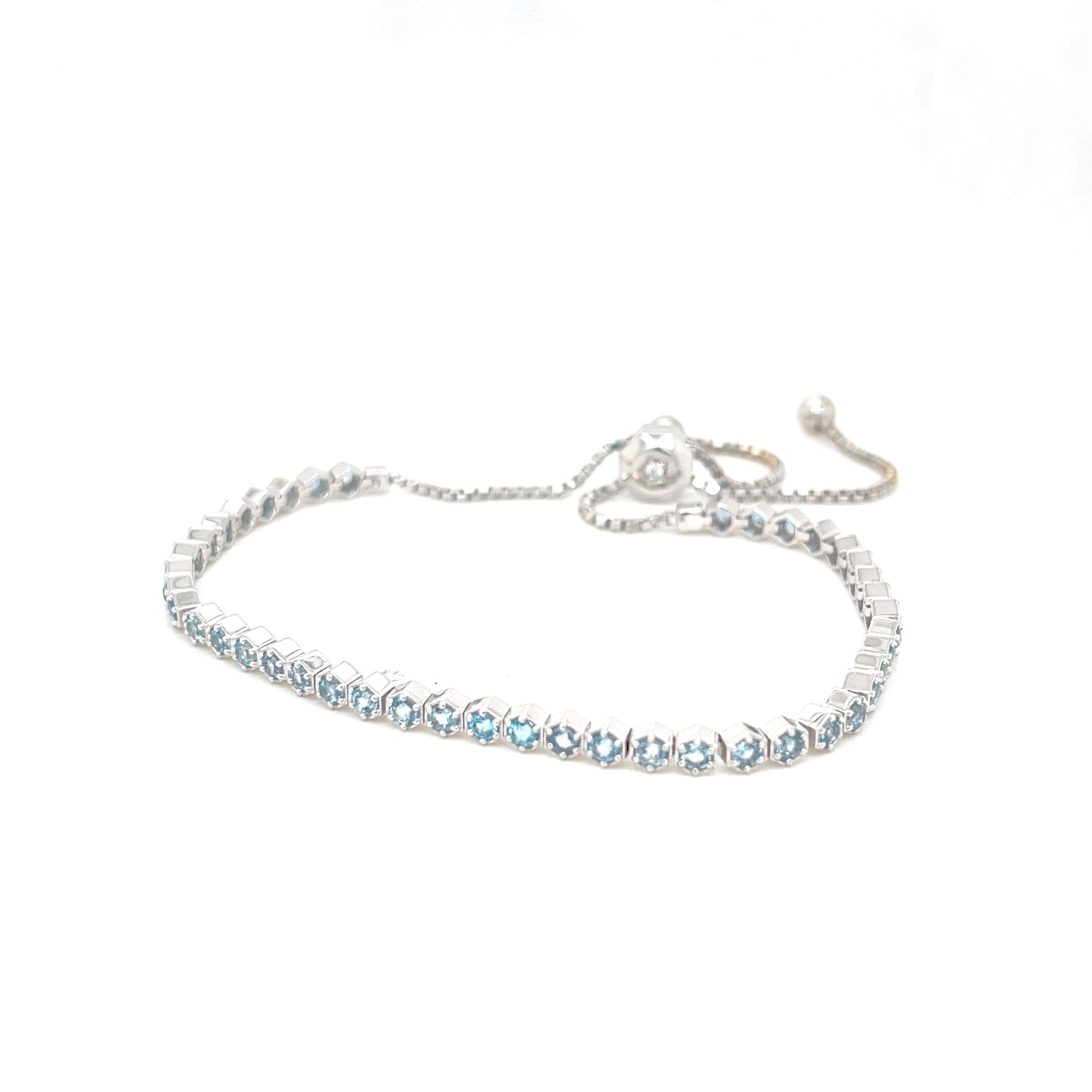 14kt. White Gold  Aquamarine Bolo Bracelet - FlawlessCarat