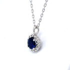 14 kt. White Gold Blue Sapphire Solitaire Necklace - FlawlessCarat