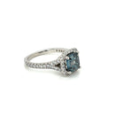 Labgrown Halo Dark Blue Diamond Ring - FlawlessCarat