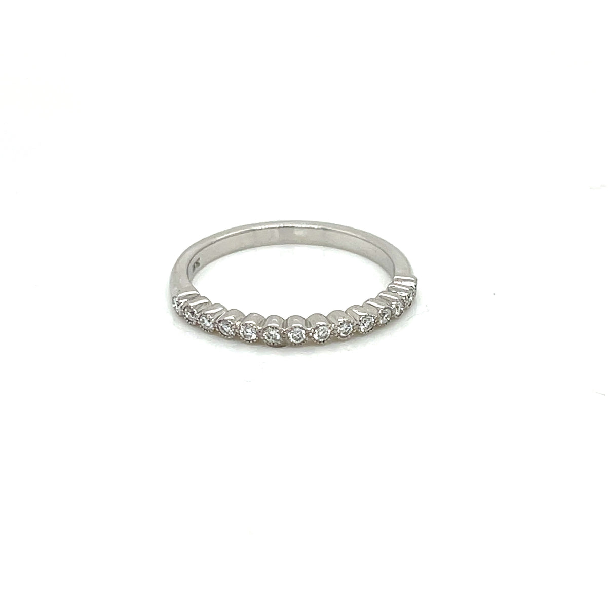 White Gold Diamond Bezel Wedding Band - FlawlessCarat