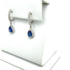 18 kt. Gold Blue Sapphire and Diamond Halo Earrings - FlawlessCarat