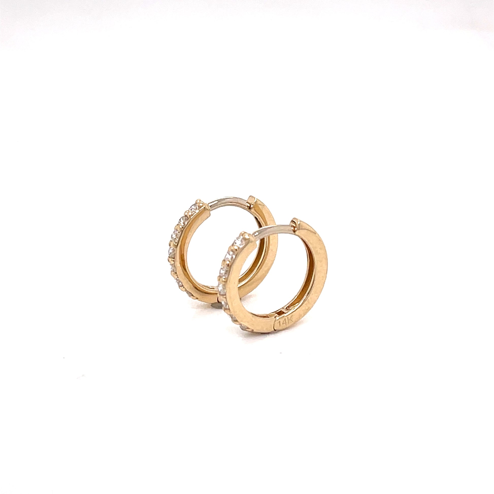 Petite Yellow Gold Diamond Hoops - FlawlessCarat