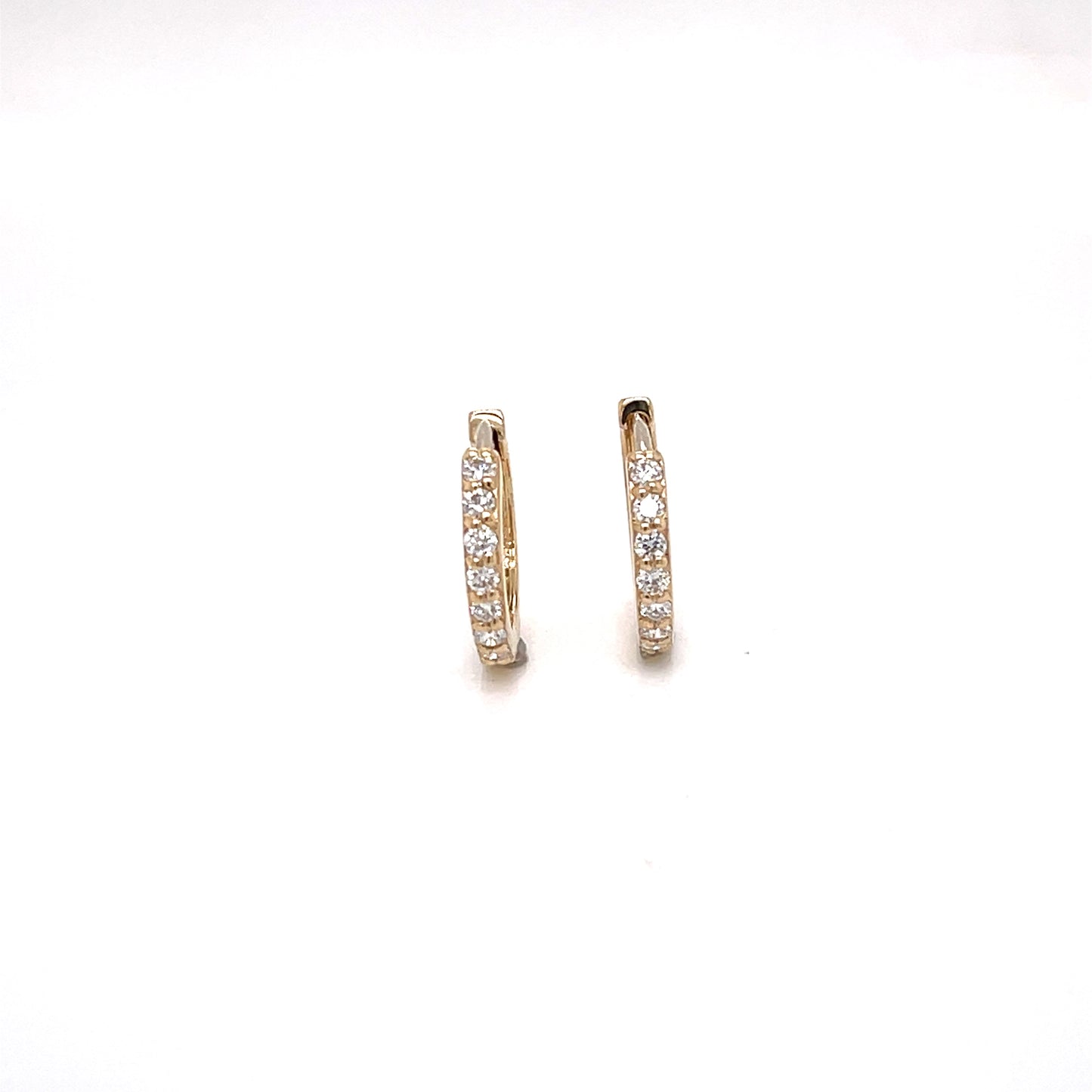 Petite Yellow Gold Diamond Hoops - FlawlessCarat