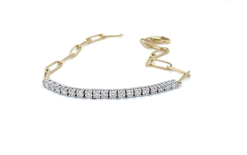 Paperclip and Diamond Link Bracelet - FlawlessCarat