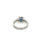 18Kt. White Gold Halo Blue Sapphire and Diamond Engagement Ring - FlawlessCarat