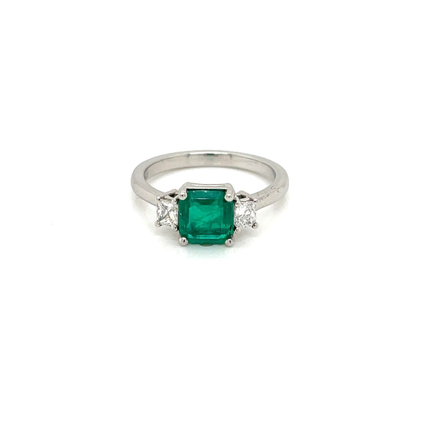 Unbeatable Platinum and Emerald and Diamond Ring | FlawlessCarat