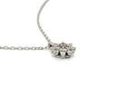 18 Karat White Gold Halo Pendant with White and Pink Diamonds - FlawlessCarat