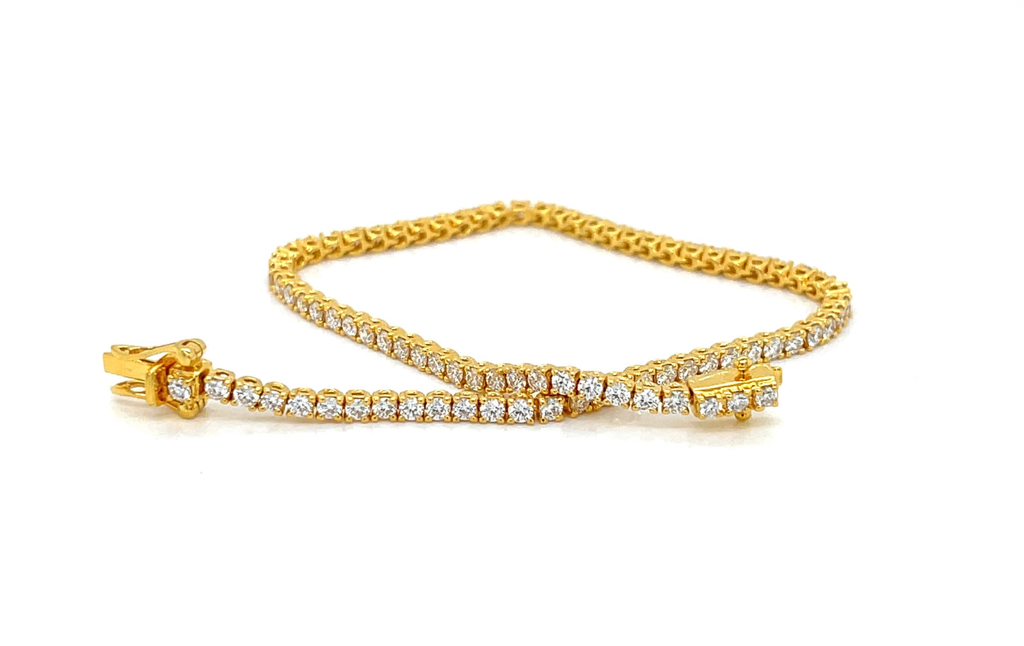 4 Prong Straight Line Tennis Bracelet - FlawlessCarat